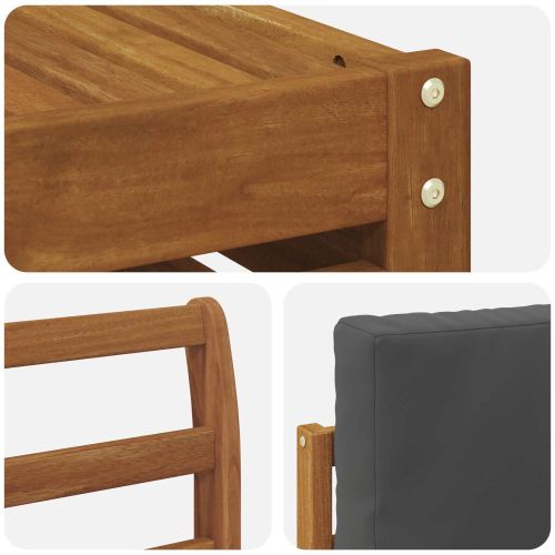 Комплект дивани за открито 5 pcs Натурален и Антрацит