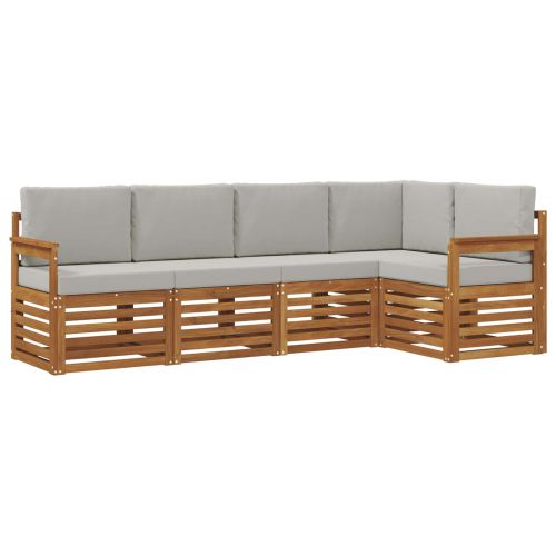 Комплекти дивани с възглавница 5 pcs Естествено и светло сиво