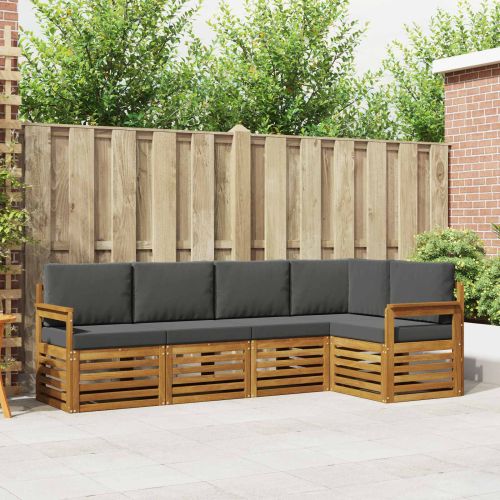 Комплекти дивани с възглавница 5 pcs Натурален и Антрацит