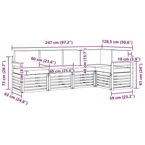 Комплекти дивани с възглавница 5 pcs Натурален и Антрацит
