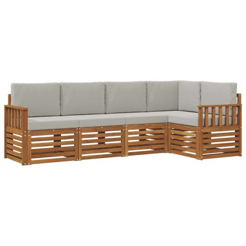 Комплекти дивани с възглавница 5 pcs Естествено и светло сиво