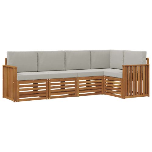 Комплекти дивани с възглавница 5 pcs Естествено и светло сиво