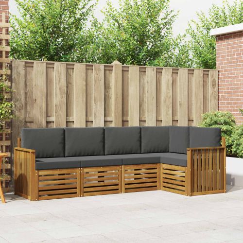 Комплекти дивани с възглавница 5 pcs Натурален и Антрацит