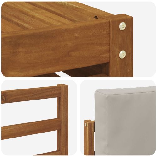 Комплект секционен диван 6 pcs Естествено и светло сиво