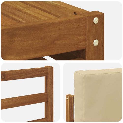 Комплект секционен диван с възглавница 6 pcs Натурален и Бежов