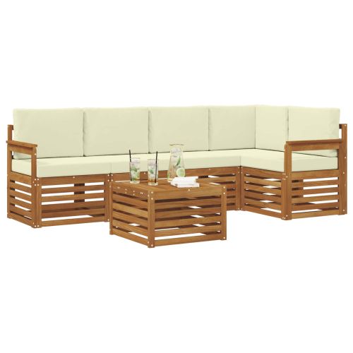 Комплект секционен диван с възглавница 6 pcs Натурален и Крема
