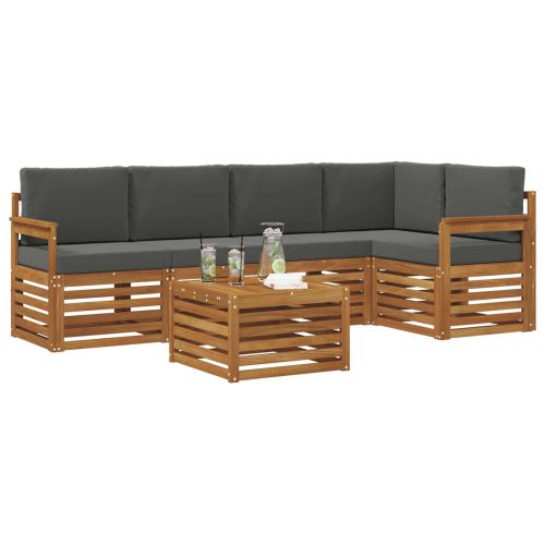 Комплект секционен диван 6 pcs Натурален и Антрацит