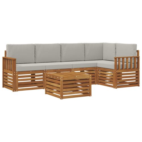 Комплекти дивани с възглавница 6 pcs Естествено и светло сиво