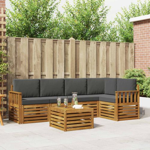 Комплекти дивани с възглавница 6 pcs Натурален и Антрацит