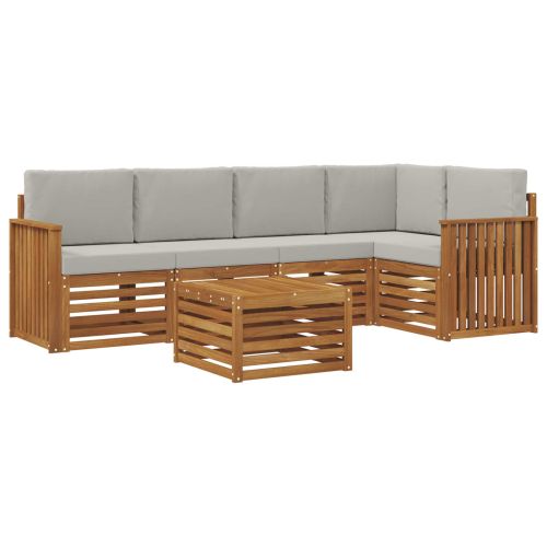 Комплекти дивани с възглавница 6 pcs Естествено и светло сиво