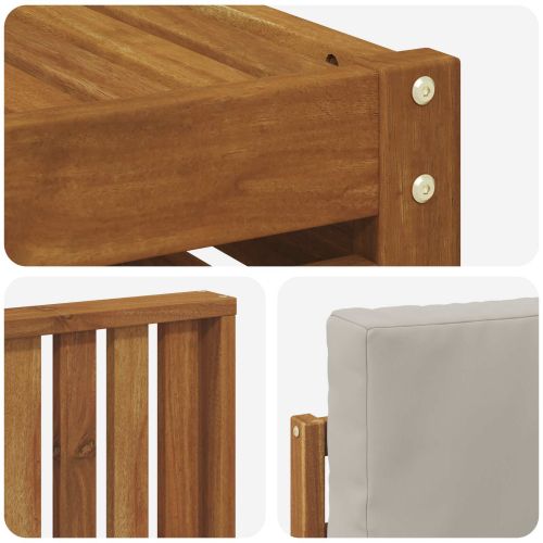 Комплект секционен диван 6 pcs Естествено и светло сиво