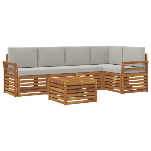 Комплекти дивани с възглавница 6 pcs Естествено и светло сиво