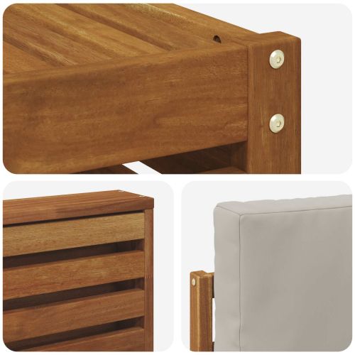 Комплект секционен диван 6 pcs Естествено и светло сиво