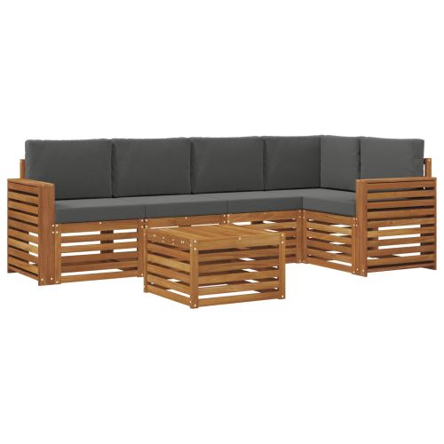 Комплекти дивани с възглавница 6 pcs Натурален и Антрацит