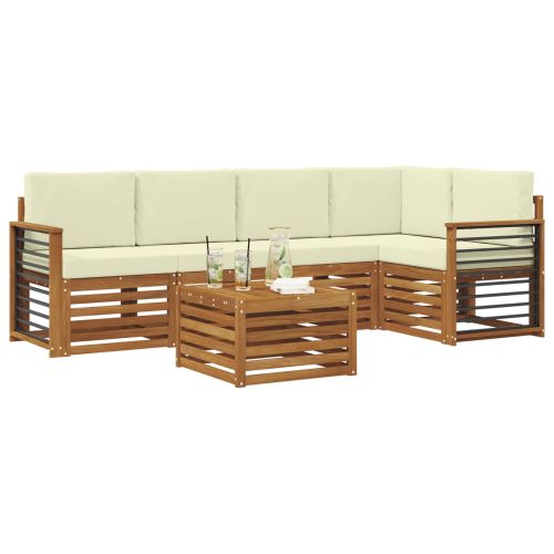 Комплект секционен диван с възглавница 6 pcs Натурален и Крема