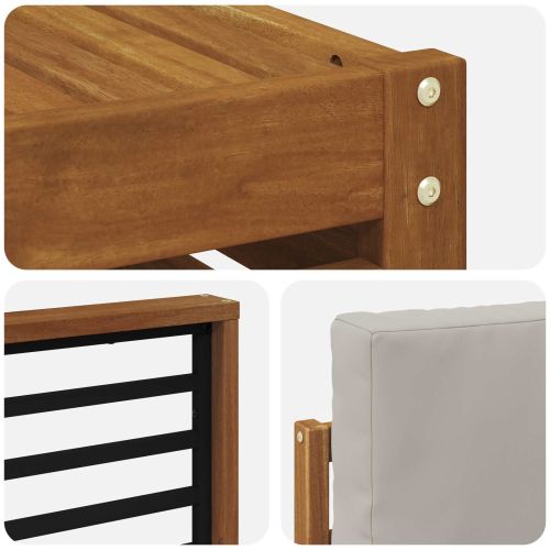 Комплект секционен диван 6 pcs Естествено и светло сиво