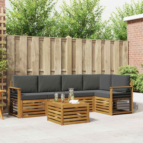 Комплекти дивани с възглавница 6 pcs Натурален и Антрацит