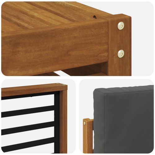 Комплект секционен диван 6 pcs Натурален и Антрацит