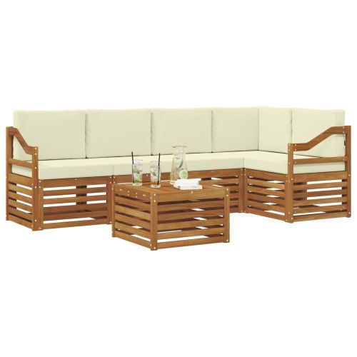 Комплект секционен диван с възглавница 6 pcs Натурален и Крема