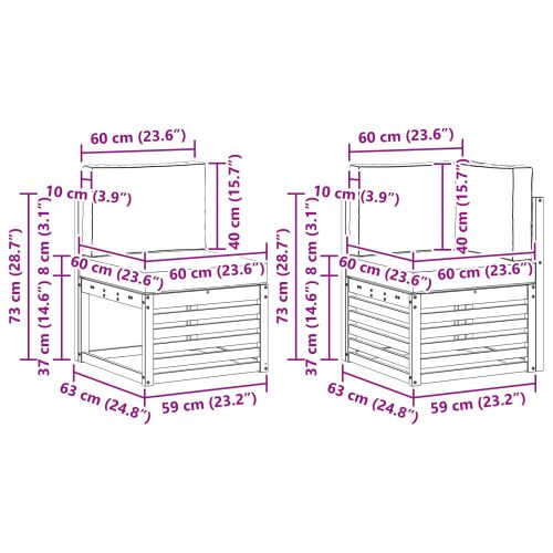 Комплект секционен диван 6 pcs Естествено и светло сиво