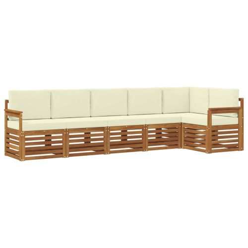Комплекти дивани 6 pcs Натурален и Крема Солидно акациево дърво