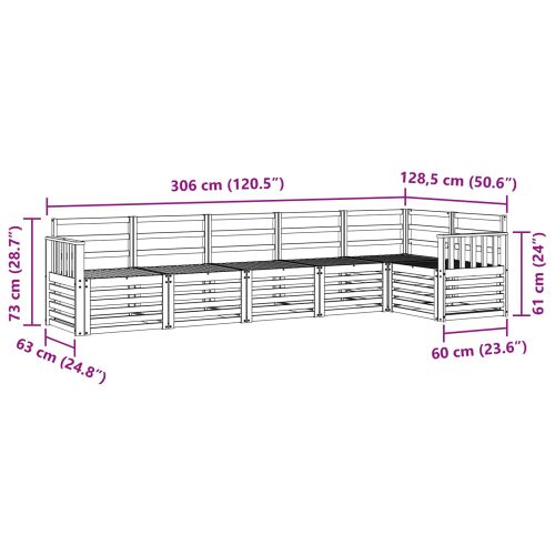 Комплекти дивани 6 pcs Естествен Солидно акациево дърво