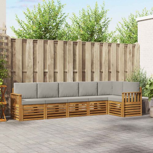 Комплекти дивани с възглавница 6 pcs Естествено и светло сиво