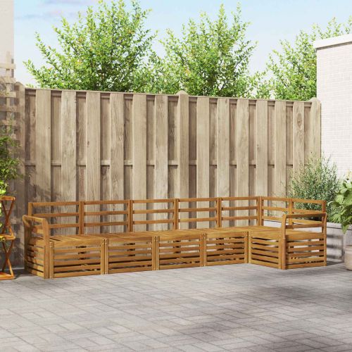 Комплекти дивани 6 pcs Естествен Солидно акациево дърво