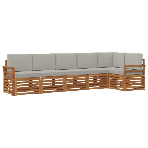 Комплекти дивани с възглавница 6 pcs Естествено и светло сиво