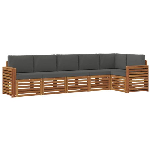 Комплекти дивани с възглавница 6 pcs Натурален и Антрацит