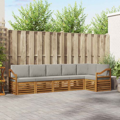 Комплекти дивани с възглавница 6 pcs Естествено и светло сиво