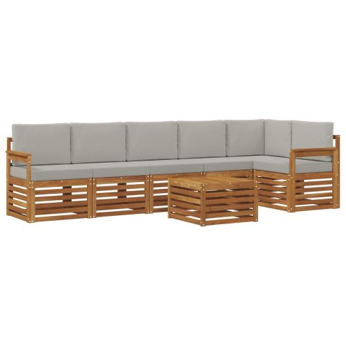 Комплекти дивани с възглавница 7 pcs Естествено и светло сиво