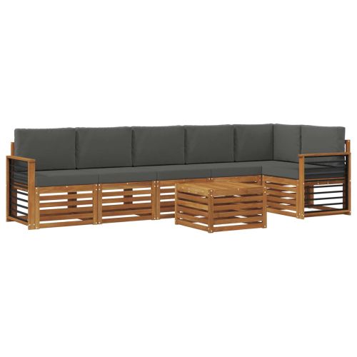 Комплекти дивани с възглавница 7 pcs Натурален и Антрацит