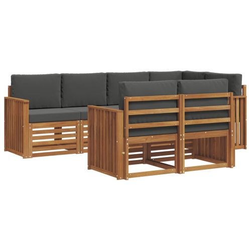 Комплекти дивани с възглавница 7 pcs Натурален и Антрацит