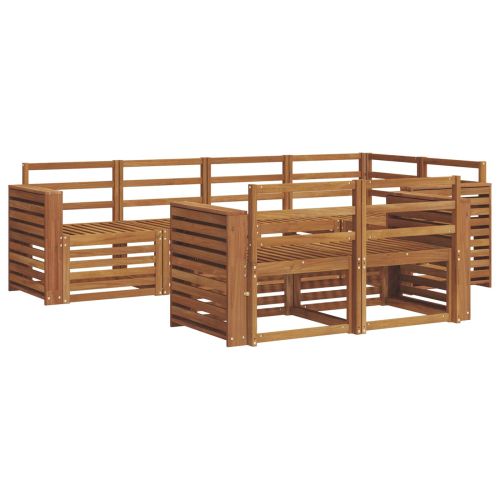 Комплекти дивани 7 pcs Естествен Солидно акациево дърво