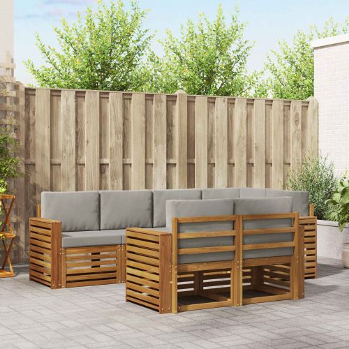 Комплекти дивани с възглавница 7 pcs Естествено и светло сиво