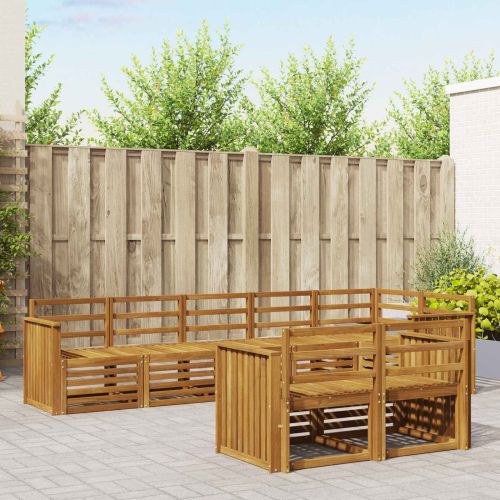 Комплекти дивани 8 pcs Естествен Солидно акациево дърво