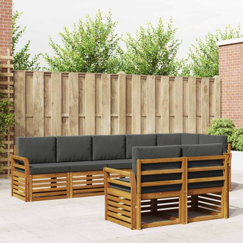 Комплекти дивани с възглавница 8 pcs Натурален и Антрацит