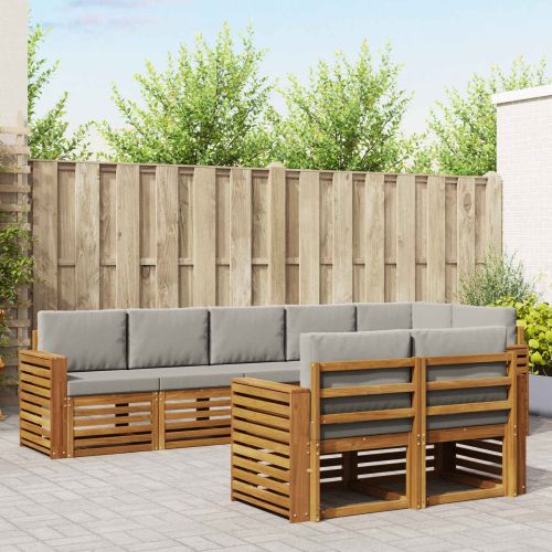 Комплекти дивани с възглавница 8 pcs Естествено и светло сиво