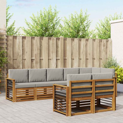 Комплекти дивани с възглавница 8 pcs Естествено и светло сиво