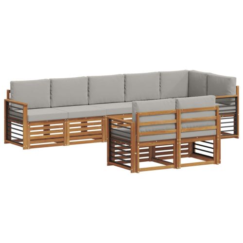 Комплекти дивани с възглавница 8 pcs Естествено и светло сиво