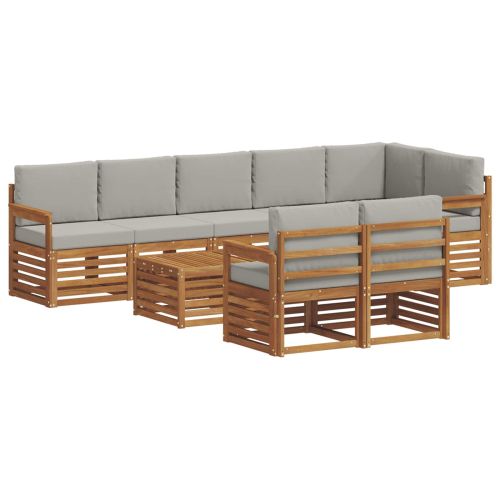 Комплекти дивани с възглавница 9 pcs Естествено и светло сиво