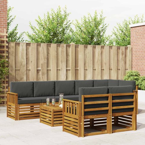 Комплекти дивани с възглавница 9 pcs Натурален и Антрацит