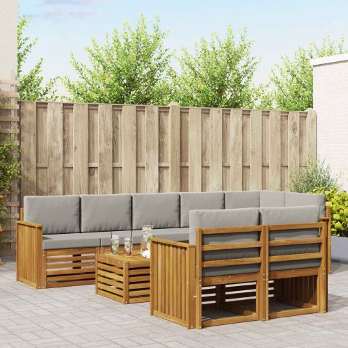 Комплекти дивани с възглавница 9 pcs Естествено и светло сиво