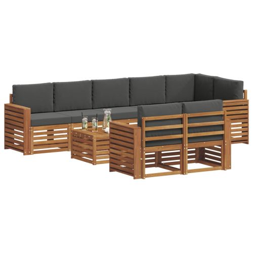 Комплекти дивани с възглавница 9 pcs Натурален и Антрацит