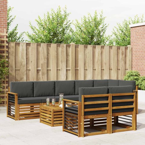 Комплекти дивани с възглавница 9 pcs Натурален и Антрацит