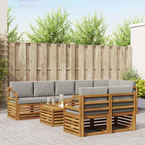 Комплекти дивани с възглавница 9 pcs Естествено и светло сиво