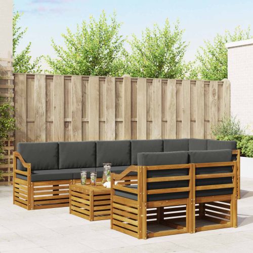 Комплекти дивани с възглавница 9 pcs Натурален и Антрацит