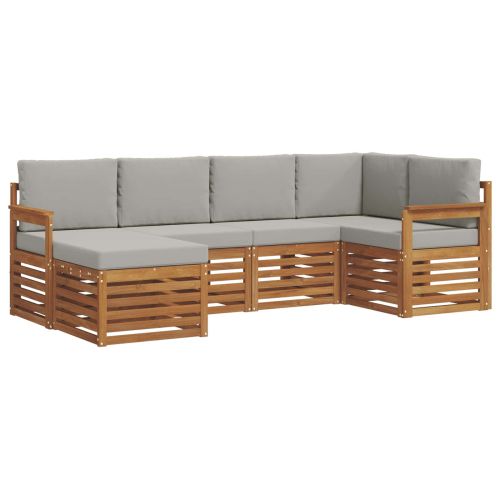 Комплекти дивани с възглавница 6 pcs Естествено и светло сиво