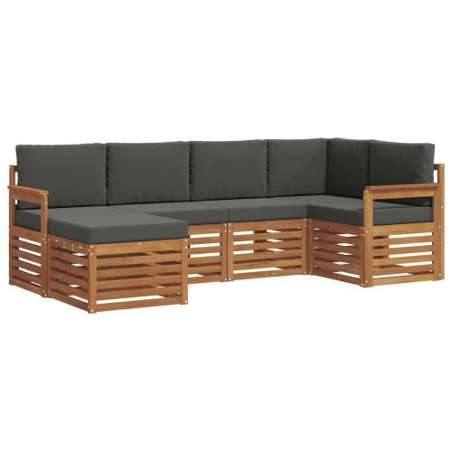 Комплекти дивани с възглавница 6 pcs Натурален и Антрацит